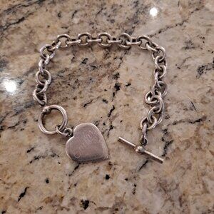 Sterling Silver Bracelet with Heart Charm